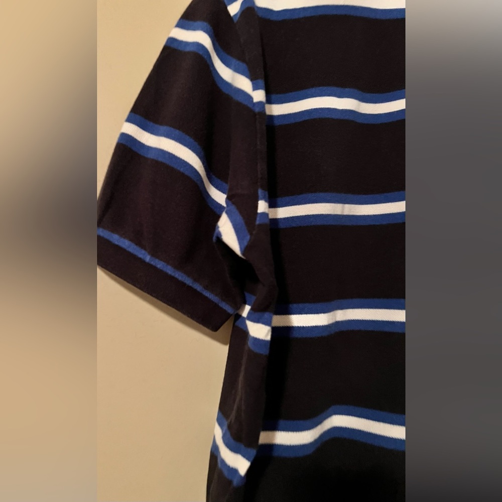 Polo navy with blue and white stripe, 100% cotton, size large - Picture 4 of 9